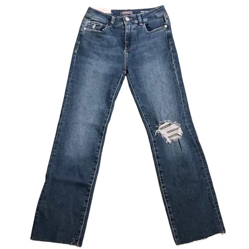 DL1961 Mara Straight‎ Mid Rise Instasculpt Ankle Jeans Vintage Blue Denim, 27